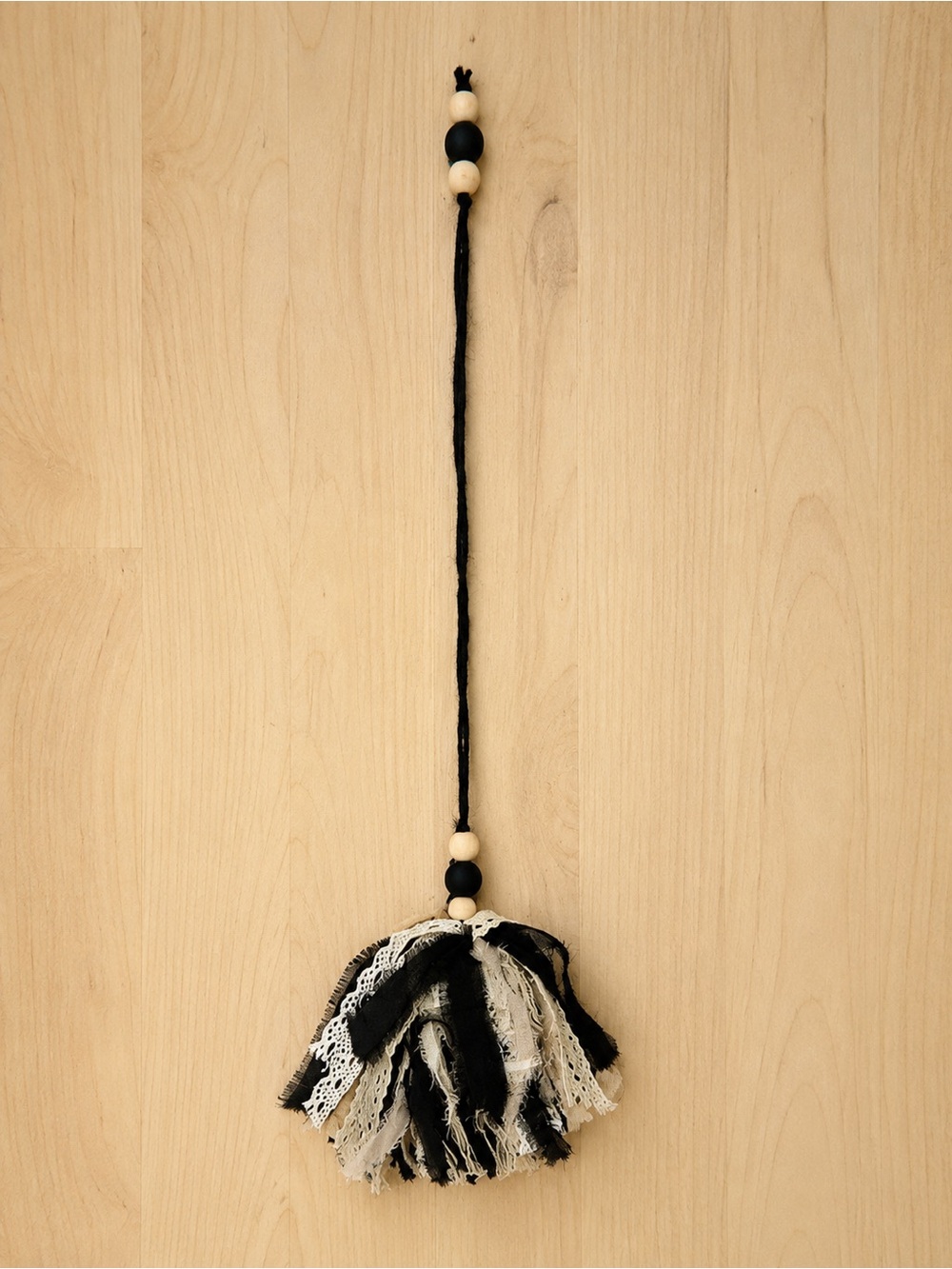 Black and Cream Tassel Bookmark